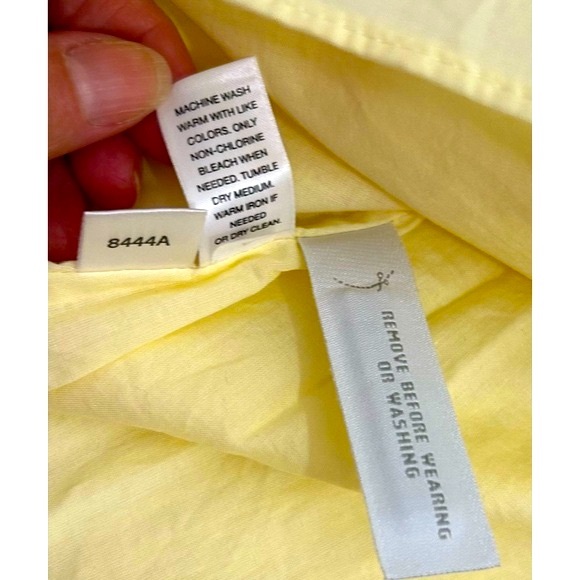 Ann Taylor Factory Sleeveless Striped Yellow Faux Wrap V-Neckline Top Size 10 - Picture 12 of 13